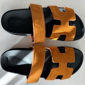 Hermes Chypre Sandals 39 US 9 Naturel